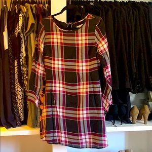Plaid Dress (Purple/Black Tones) w/ Back Detail